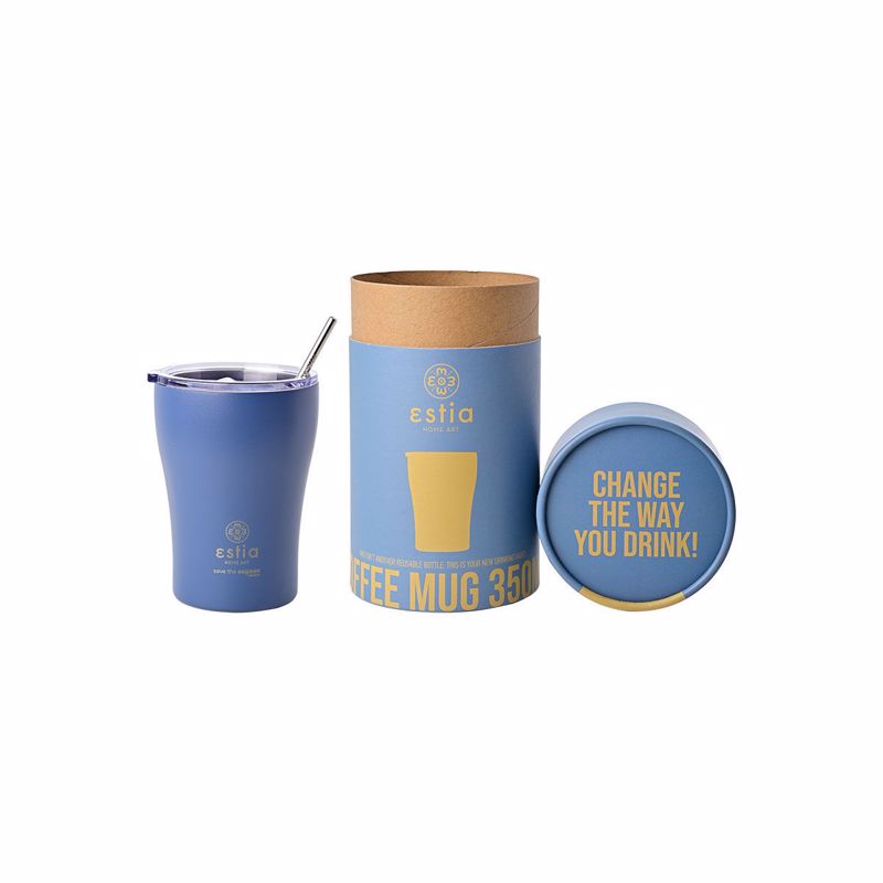 Estia Θερμός Coffee Mug ‘Save the Aegean’ 350ml Denim Blue 01-12182