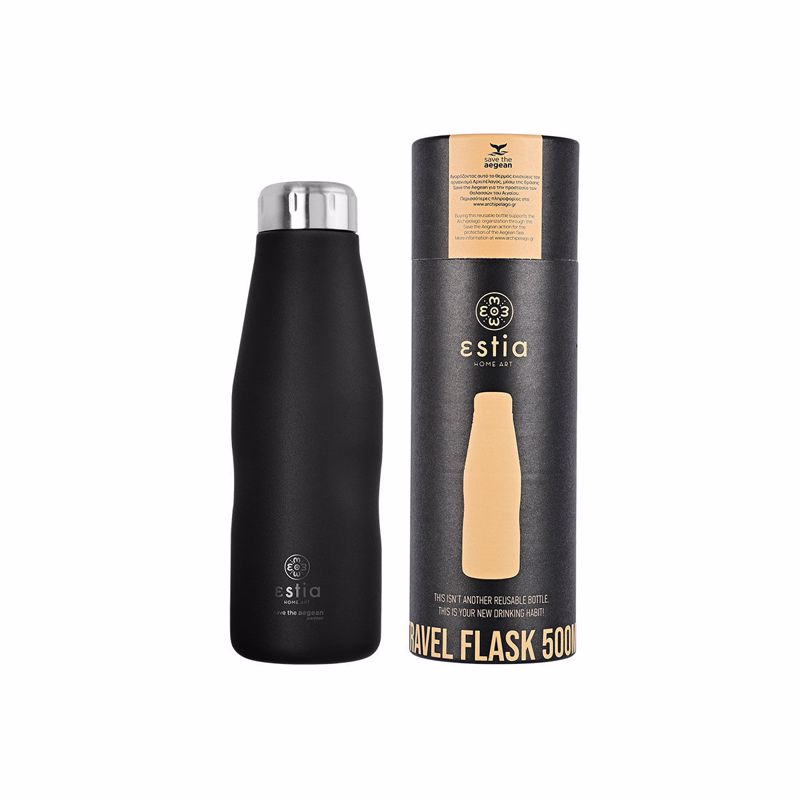 Estia Θερμός Travel Flask 500ml ''Save the Aegean'' Midnight Black 01-7799