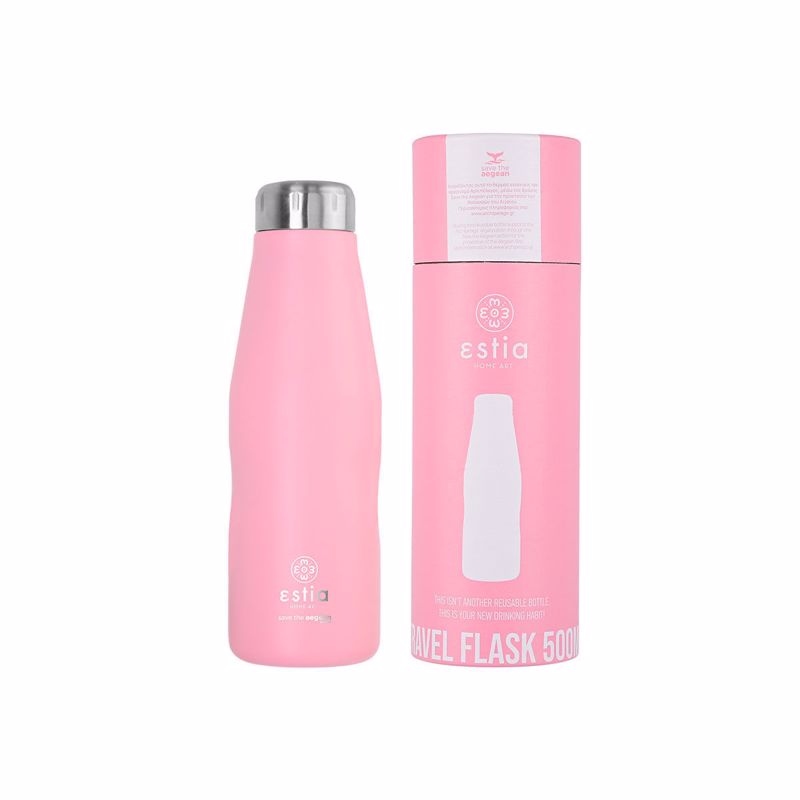 Θερμός-Μπουκάλι Ανοξείδωτο Blossom Rose Flask Save The Aegean Estia 500ml-7x7x22,3εκ. 01-7812 Υλικό