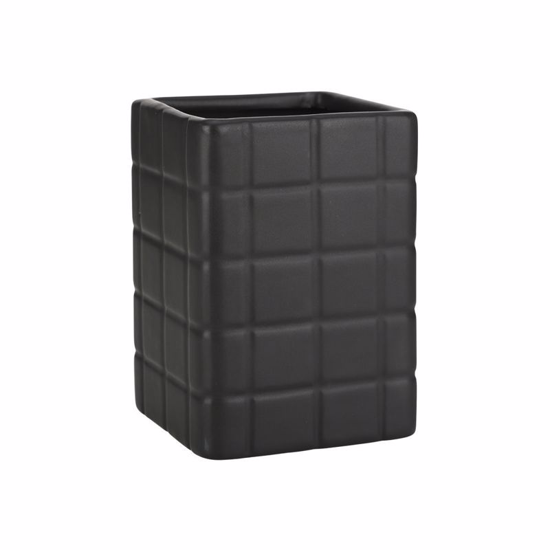 Estia Ποτηράκι Μπάνιου TILES Κεραμικό Μαύρο 7.5x7.5x11c