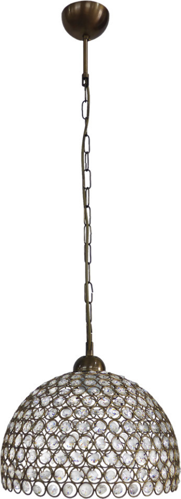 Heronia Kremasto Fotistiko Orofis Metallo/Krustallo CHRIS/20 CHAIN Bronze E27 30X95cm 01-0280
