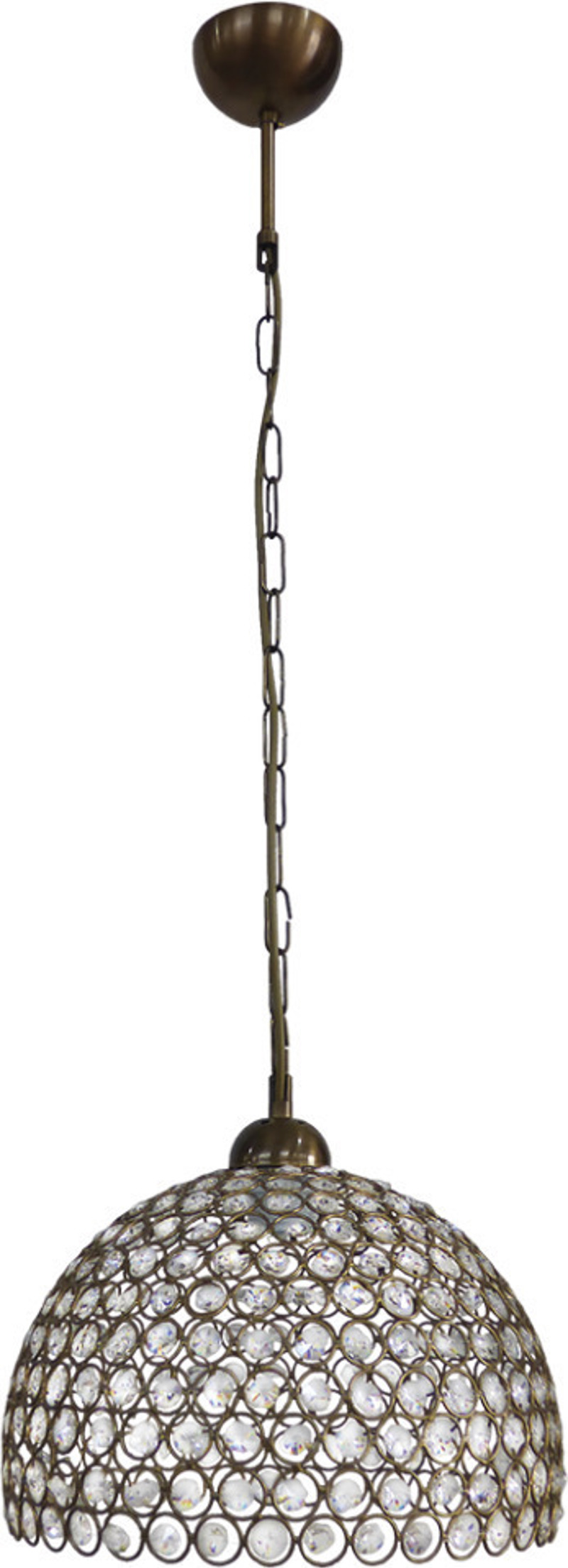 Heronia Κρεμαστό Φωτιστικό Οροφής Μέταλλο/Κρύσταλλο CHRIS/20 CHAIN Μπρονζέ Ε27 30Χ95cm 01-0280