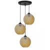 Heronia Kremasto Fotistiko Orofis GL-5010 Trifoto Gyalino/Metalliko Meli/Mavro E27 F36x82cm 02-0287