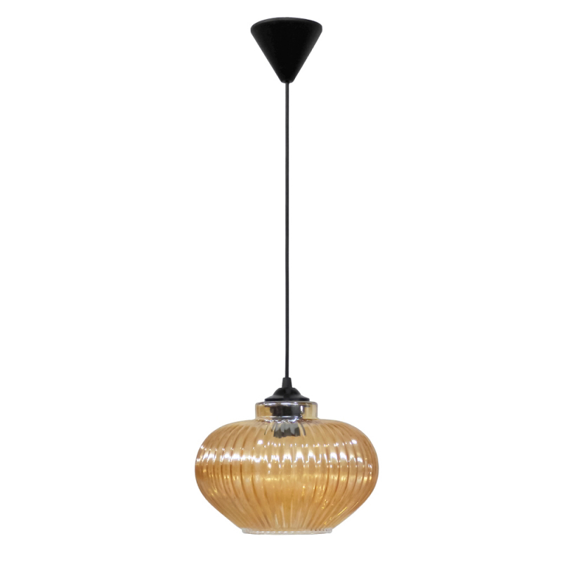 Heronia Κρεμαστό Φωτιστικό Οροφής RIGATO/25 Μονόφωτο Γυ