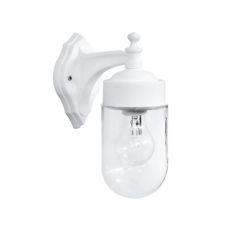 Heronia Απλίκα Εξωτερικού Χώρου Πλαστική Λευκή με Βιδωτό Γυαλί E27 SLP-650AN-1L 24,5x17,5x10 07-1352