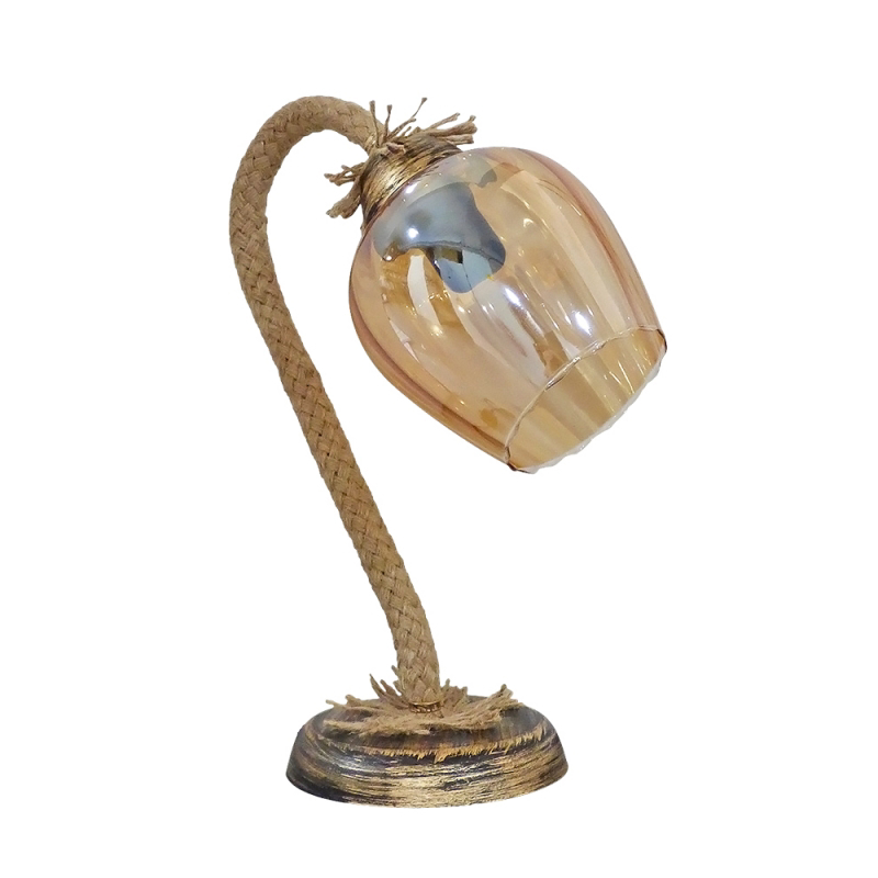 Διακοσμητικά Επιτραπέζια agiovlasitishome - ΣΗΜΑΝΤΙΚΟ: Σε περίπτωση διαφοράς τιμής από το κατάστημα ισχύει παντα και μόνο η τιμή του καταστήματος Heronia Πορτατίφ SP-21/98PR Μονόφωτο Πλαστικό/Σχοινί/Γυ