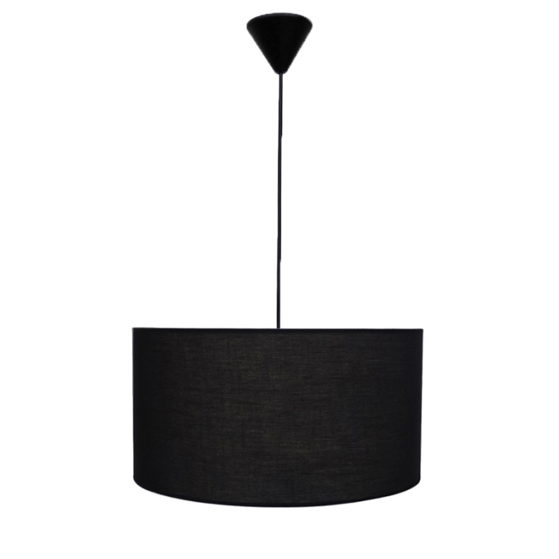 Heronia Κρεμαστό Φωτιστικό Οροφής ΗΚ-03 Μονόφωτο Υφασμάτινο Μαύρο Φ40x90cm Ε27 14-0132