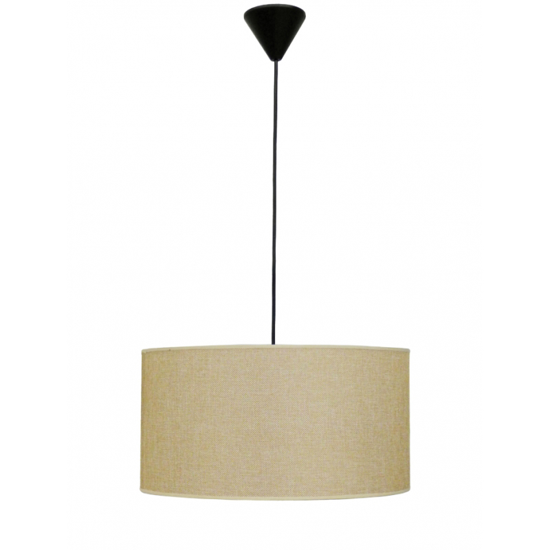 Heronia Κρεμαστό Φωτιστικό Οροφής ΗΚ-02 Μονόφωτο Υφασμάτινο Μπεζ Φ40x90cm Ε27 14-0135