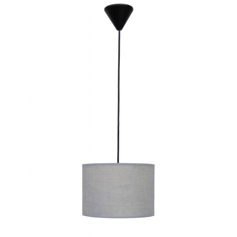 Heronia Κρεμαστό Φωτιστικό Οροφής ΗΚ-04 Μονόφωτο Υφασμάτινο Γκρί Φ20x95cm Ε27 14-0139