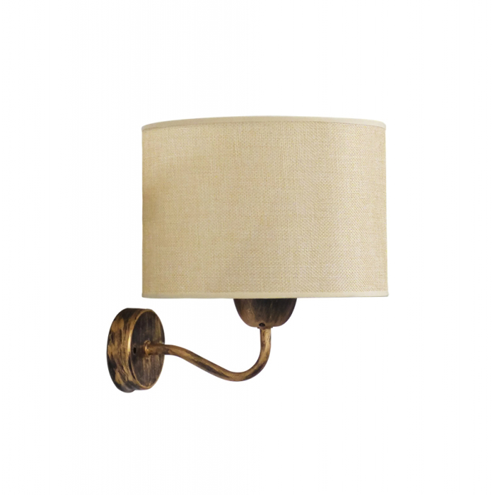 Heronia Aplika Toixou AS-25AP Monofoti ufasmatini/Plastiki Bez/Mpronze Patina 23x20x23cm E27 14-0179