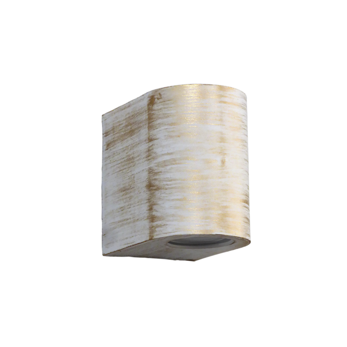 Heronia Spot Exoterikou Xorou C-03 Monofoto Plastiko Lefki-Mpronze Patina 10.5x8x10.5cm GU10 15-0204