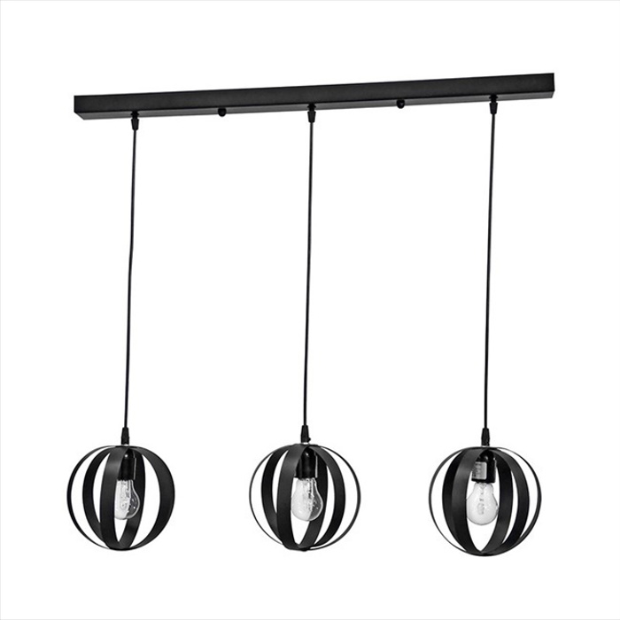 Heronia 3Foto Fotistiko Orofis Metallo LAMA Mavro E27 18X80X80cm 34-0060