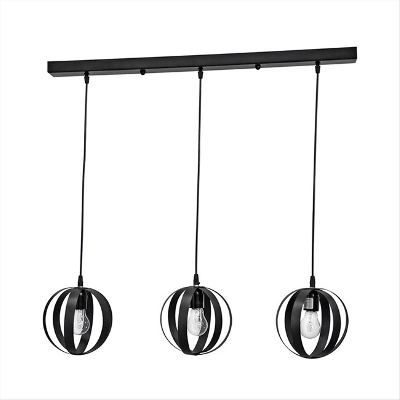 Φωτιστικά agiovlasitishome - ΣΗΜΑΝΤΙΚΟ: Σε περίπτωση διαφοράς τιμής από το κατάστημα ισχύει παντα και μόνο η τιμή του καταστήματος Heronia 3Φωτο Φωτιστικό Οροφής Μέταλλο LAMA Μαύρο E27 1