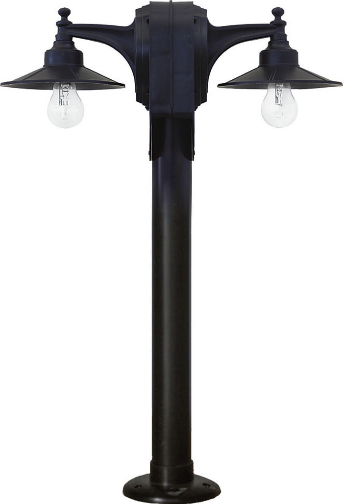 Heronia 2Foto Epidapedio Fotistiko Exoterikou Xorou Plastiko LP-150EB Mavro E27 18X51X110cm 10-0335