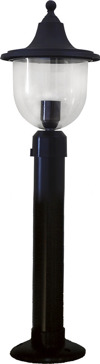 Heronia Epidapedio Fotistiko Exoterikou Xorou Plastiko LP-810EB Mavro E27 19,5X75cm 10-0328