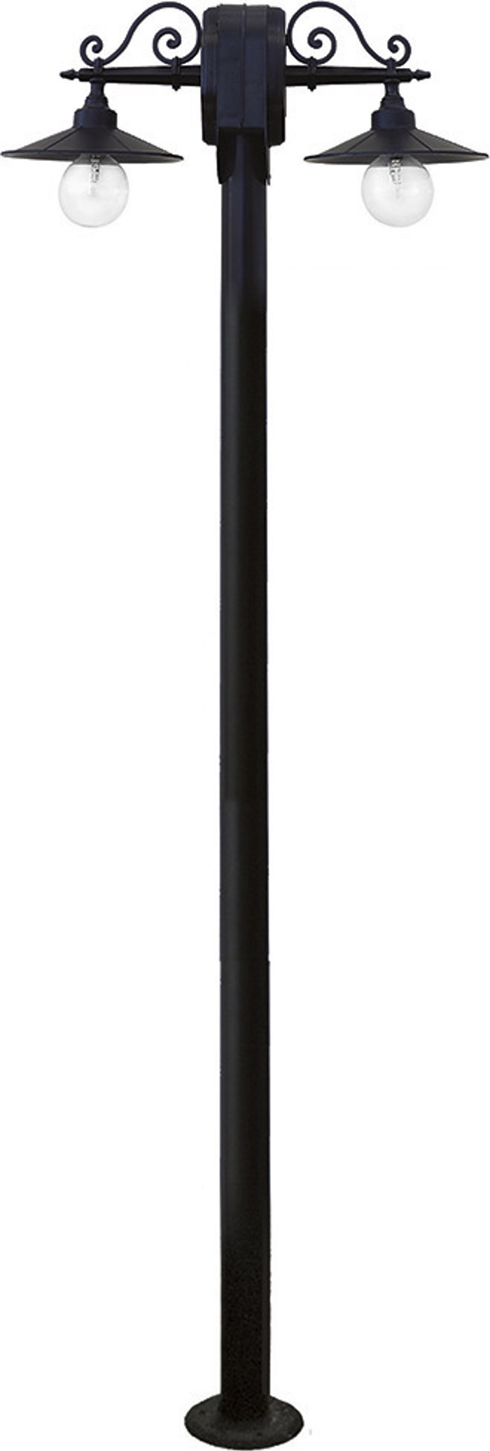 Heronia 2Foto Epidapedio Fotistiko Exoterikou Xorou Plastiko LP-150EB Mavro E27 24,5X65,5X215cm 23-0060