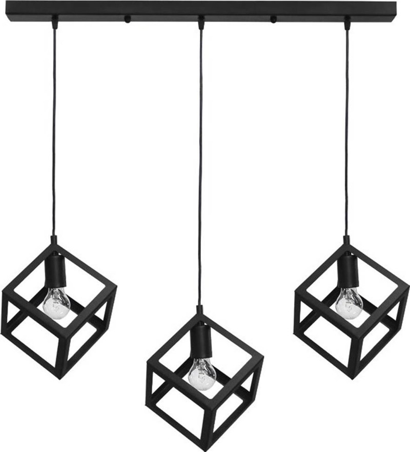 Φωτιστικά agiovlasitishome - ΣΗΜΑΝΤΙΚΟ: Σε περίπτωση διαφοράς τιμής από το κατάστημα ισχύει παντα και μόνο η τιμή του καταστήματος Heronia 3Φωτο Φωτιστικό Οροφής Μέταλλο KYVOS Μαύρο E27