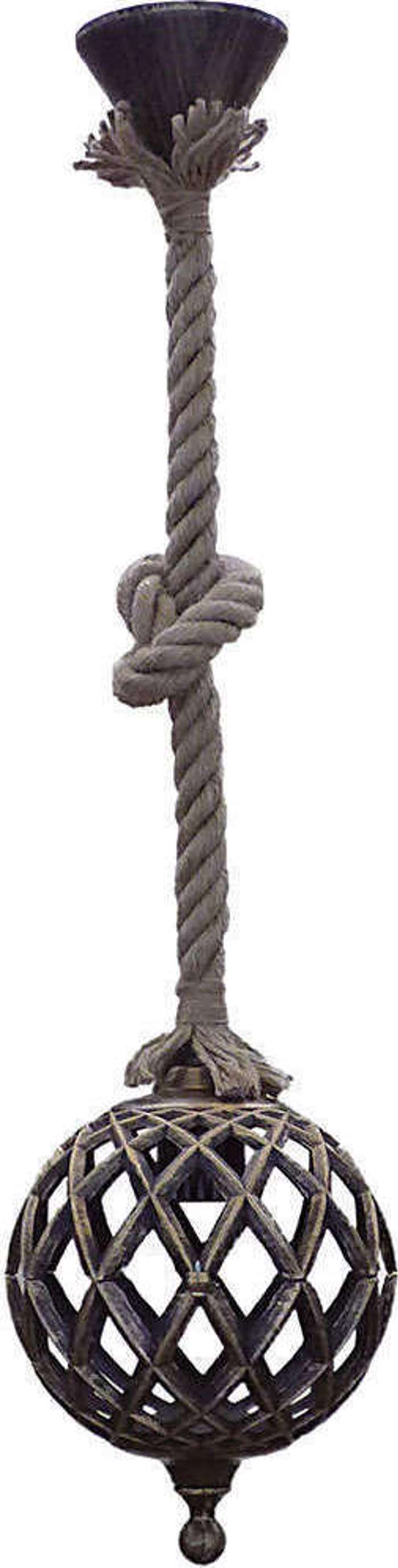 Heronia Kremasto Fotistiko Exoterikou Xorou Plastiko/Gyali/Sxoini LP-520K ROPE UT Bronze E27 17X75cm 31-0160