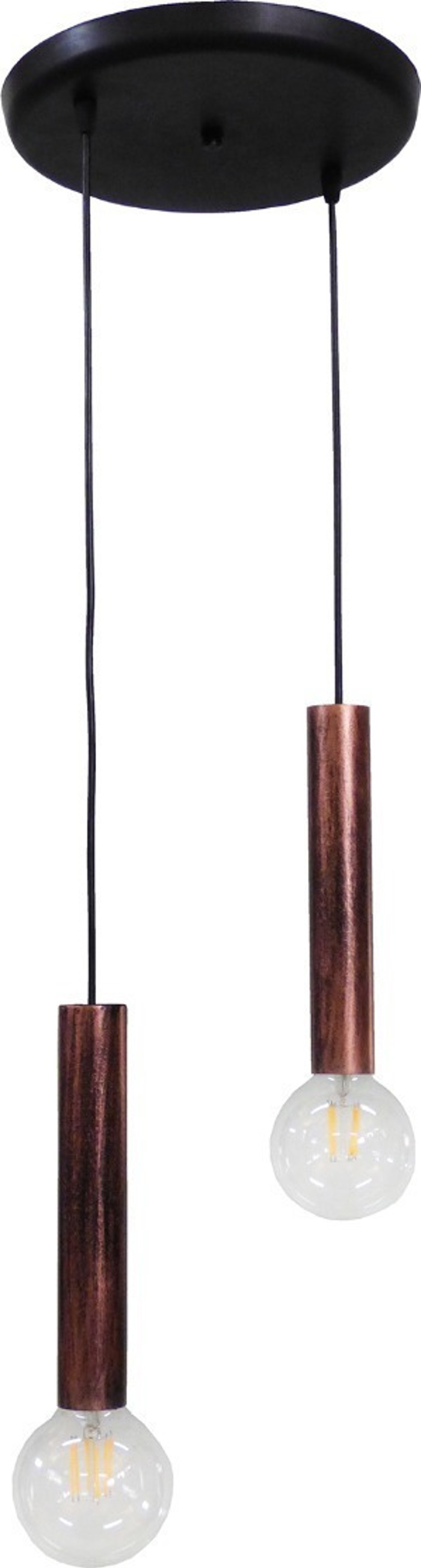 Heronia 2Foto Fotistiko Orofis Metallo S-42PENDEL Mavro/Xalkos E27 30X80cm 34-0194