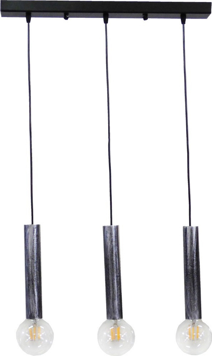 Heronia 3Foto Fotistiko Orofis Metallo S-42RAGA Mavro/Asimi E27 54X80cm 34-0203