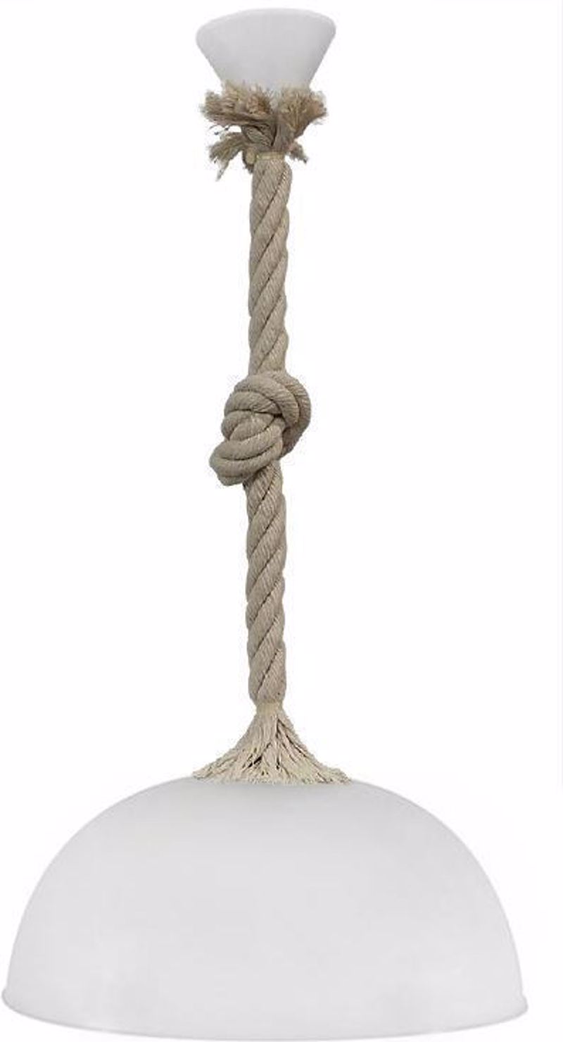 Heronia Φωτιστικό Οροφής Πλαστικό/Σχοινί MACRAME SFERA/30 ROPE Λευκό E27 30Χ66cm 31-1058