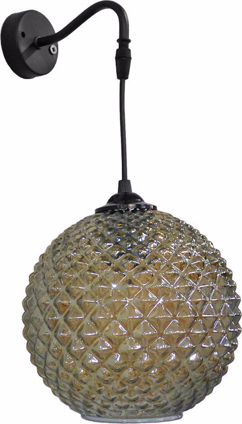 Heronia Lighting - ΣΗΜΑΝΤΙΚΟ: Σε περίπτωση διαφοράς τιμής από το κατάστημα ισχύει παντα και μόνο η τιμή του καταστήματος Heronia Απλίκα Τοίχου Μέταλλο/Γυαλί S-5010-20 Μαύρο/Φιμ