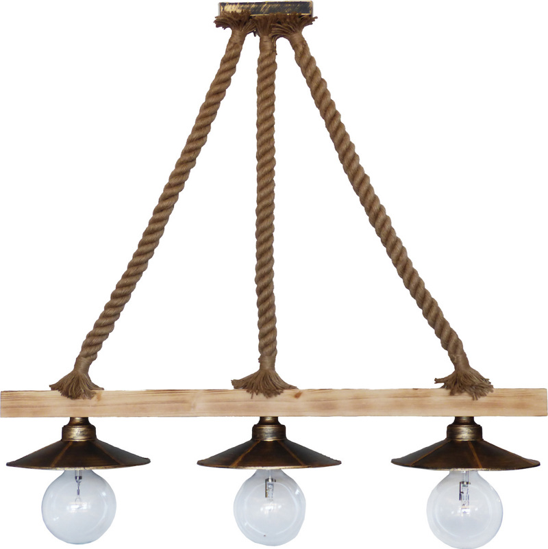 Heronia Lighting - ΣΗΜΑΝΤΙΚΟ: Σε περίπτωση διαφοράς τιμής από το κατάστημα ισχύει παντα και μόνο η τιμή του καταστήματος Heronia 3Φωτο Φωτιστικό Οροφής Ξύλο/Πλαστικό/Σχοινί UT-