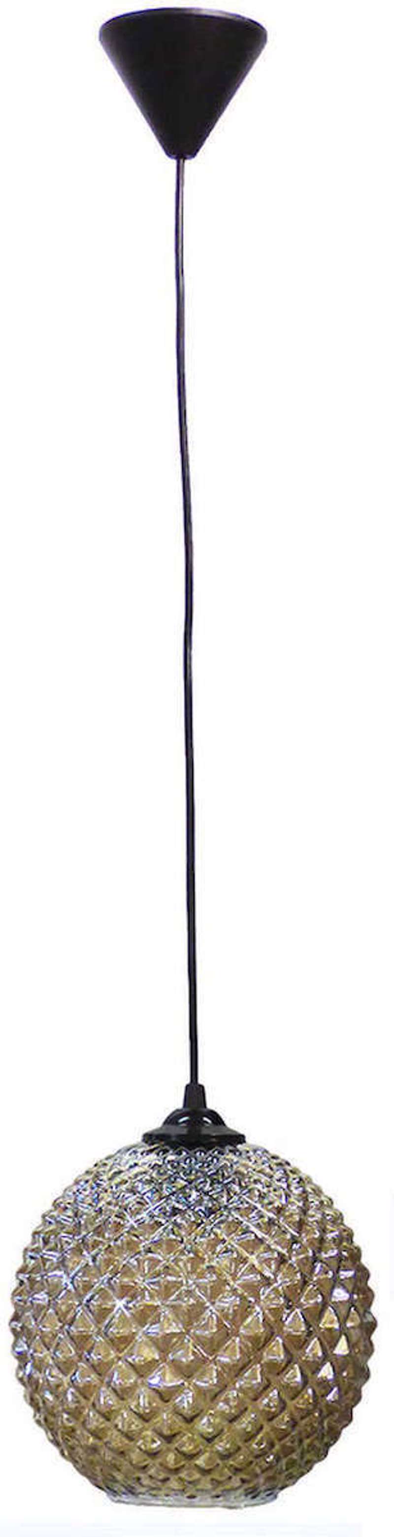 Φωτιστικά agiovlasitishome - ΣΗΜΑΝΤΙΚΟ: Σε περίπτωση διαφοράς τιμής από το κατάστημα ισχύει παντα και μόνο η τιμή του καταστήματος Heronia Κρεμαστό Φωτιστικό Οροφής Γυαλί GL-5010-20 Μαύρ