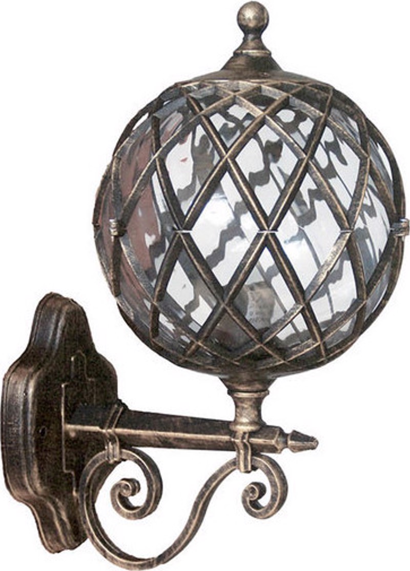 Heronia Απλίκα Τοίχου Εξωτερικού Χώρου Πλαστικό/Γυαλί LP-530AΚ Μπρονζέ Ε27 21Χ26Χ38cm 07-0036