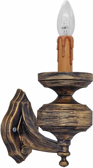 Heronia Απλίκα Τοίχου Πλαστικό R-104AN Μπρονζέ E14 10Χ26cm 30-0031