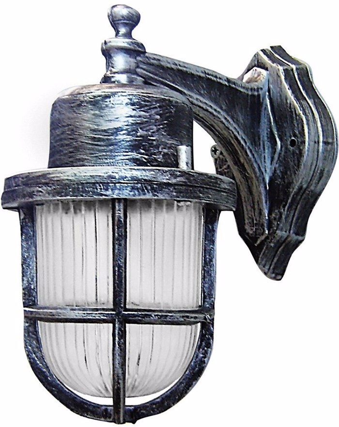 Heronia Aplika Toixou Exoterikou Xorou Plastiko/Gyali SLP-500B Asimi  E27 12,5X19X23cm 07-1150