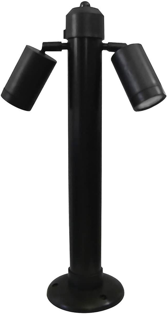 Heronia 2Foto Epidapedio Spot Exoterikou Xorou Plastiko/Gyali C-01 EB KEY Mavro GU10 36X6X53,5cm 15-0063