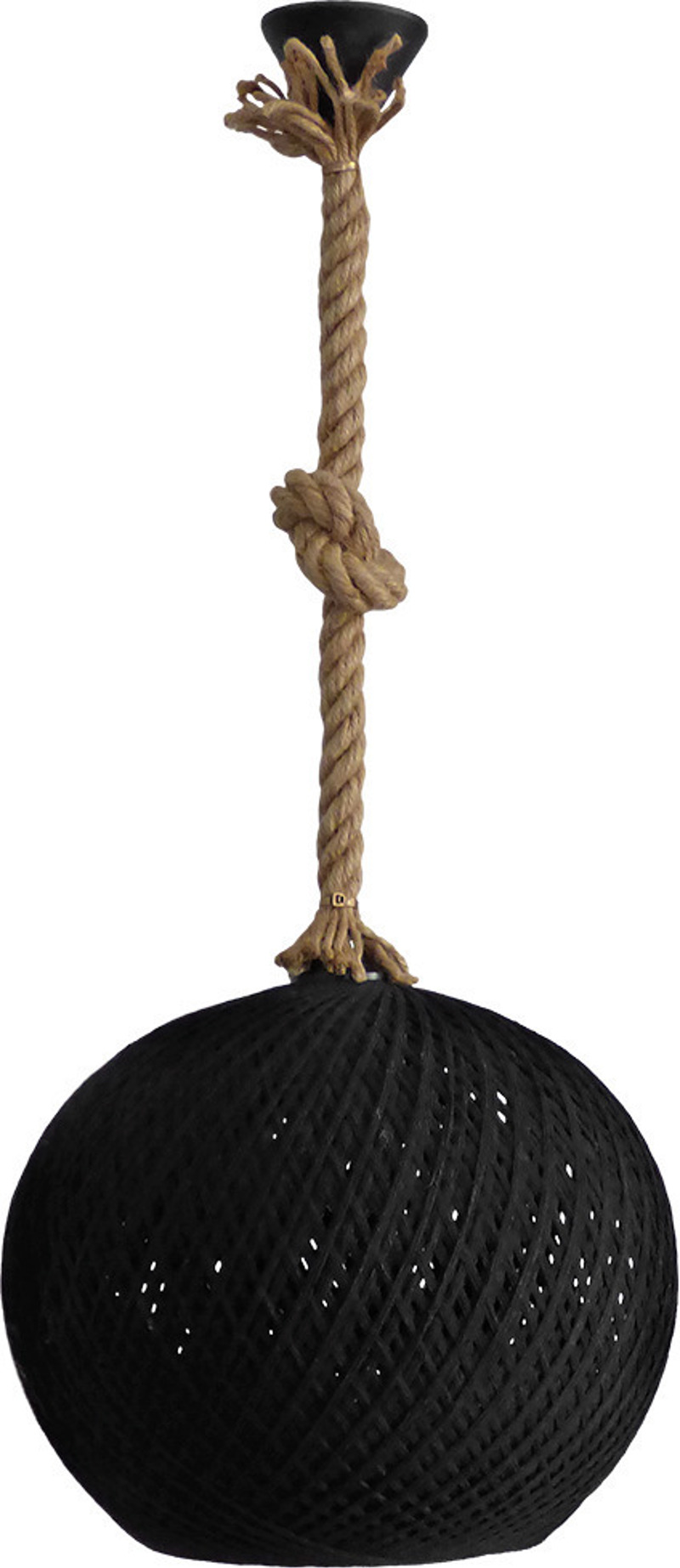 Heronia Φωτιστικό Οροφής Πλαστικό/Σχοινί SILK-02 ROPE Φυσικό/Μαύρο E27 35Χ85cm 31-1152