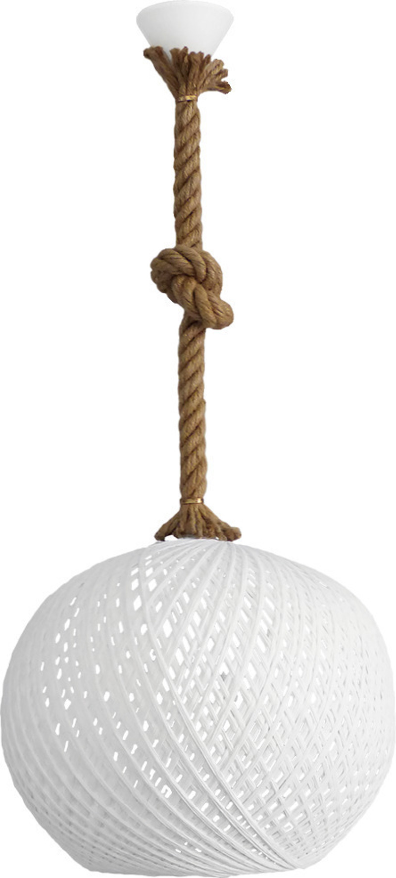 Heronia Φωτιστικό Οροφής Πλαστικό/Σχοινί SILK-02 ROPE Φυσικό/Λευκό E27 35Χ85cm 31-1151