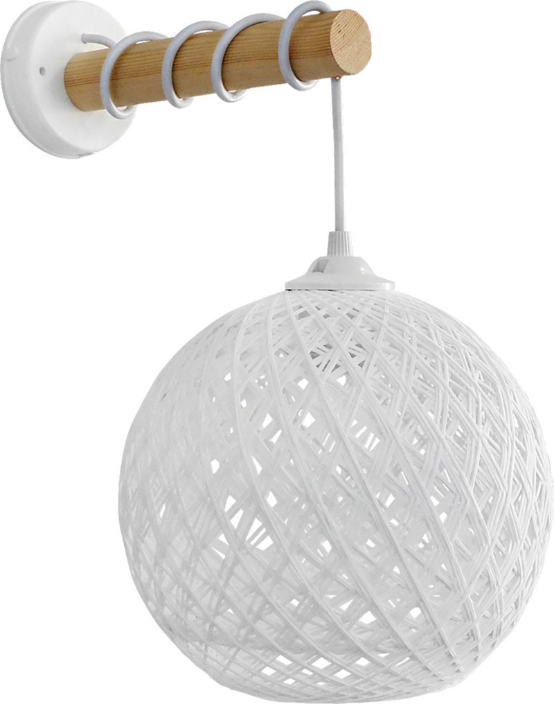 Φωτιστικά agiovlasitishome - ΣΗΜΑΝΤΙΚΟ: Σε περίπτωση διαφοράς τιμής από το κατάστημα ισχύει παντα και μόνο η τιμή του καταστήματος Heronia Απλίκα Τοίχου Πλαστικό/Ξύλο/Σχοινί SILK-01/ΑΡ S