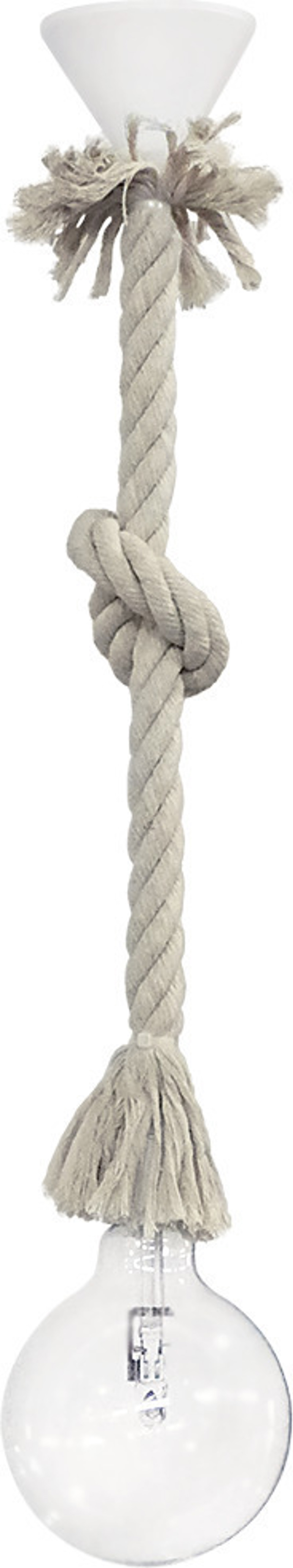 Heronia Φωτιστικό Οροφής Πλαστικό/Σχοινί MACRAME E/27K MAC-ROPE 1L Εκρού E27 54cm 31-1077