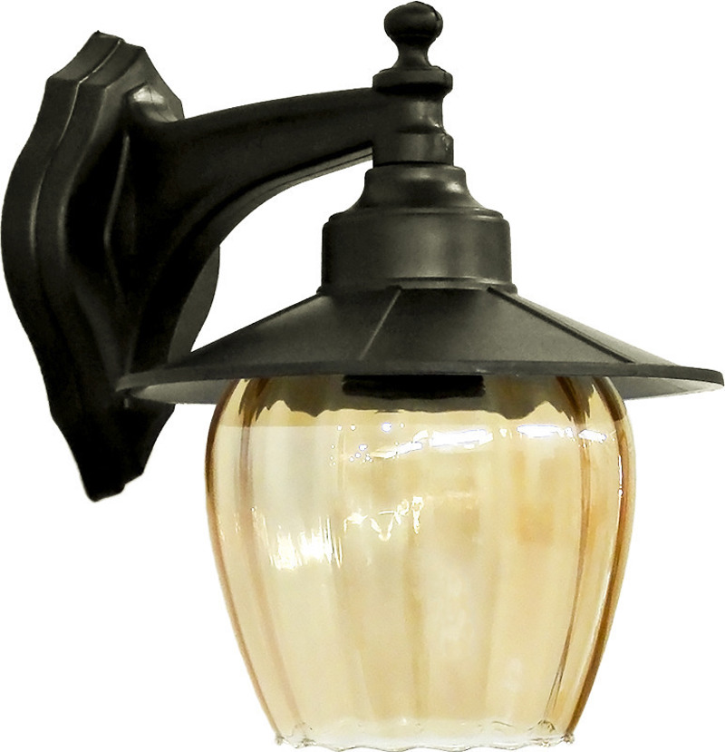 Heronia Απλίκα Εξωτερικού Χώρου Πλαστικό/Γυαλί AP-98AN Μαύρο E27 18,5Χ23Χ23,5cm 07-1311