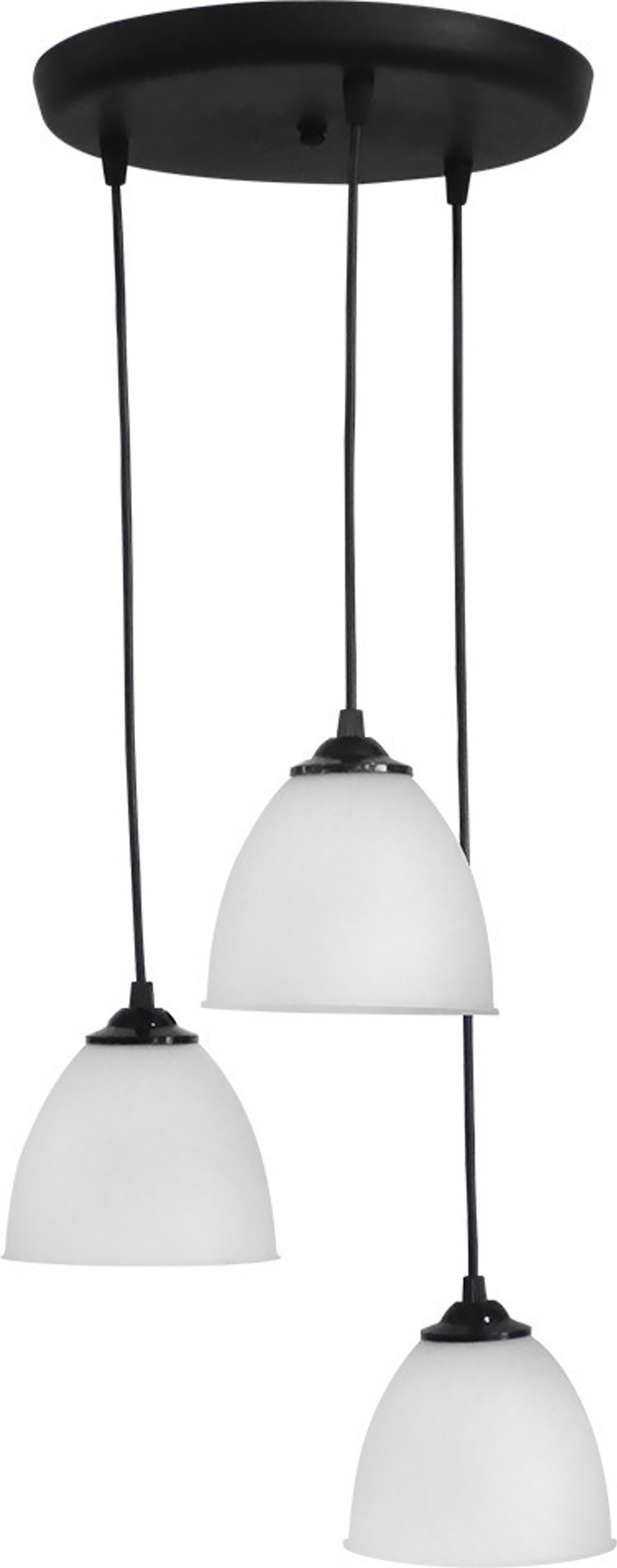 Φωτιστικά agiovlasitishome - ΣΗΜΑΝΤΙΚΟ: Σε περίπτωση διαφοράς τιμής από το κατάστημα ισχύει παντα και μόνο η τιμή του καταστήματος Heronia 3Φωτο Φωτιστικό Οροφής Πλαστικό OVO PENDEL Μαύρ