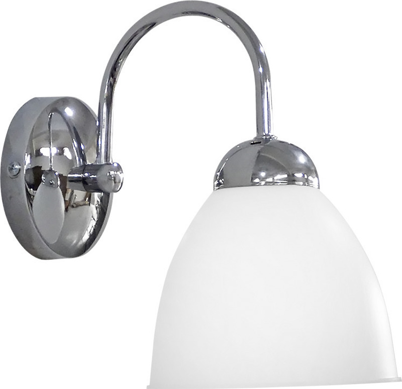 Heronia Απλίκα Τοίχου Πλαστικό/Μέταλλο AS-30ΑΡ OVO Νίκελ/Λευκό E27 14Χ21Χ23cm 31-1195