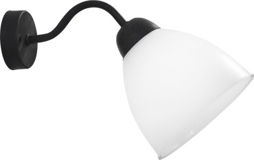 Heronia Απλίκα Τοίχου Πλαστικό/Μέταλλο AS-26ΑΡ OVO Μαύρο/Λευκό  E27 14Χ29Χ19cm 31-1193