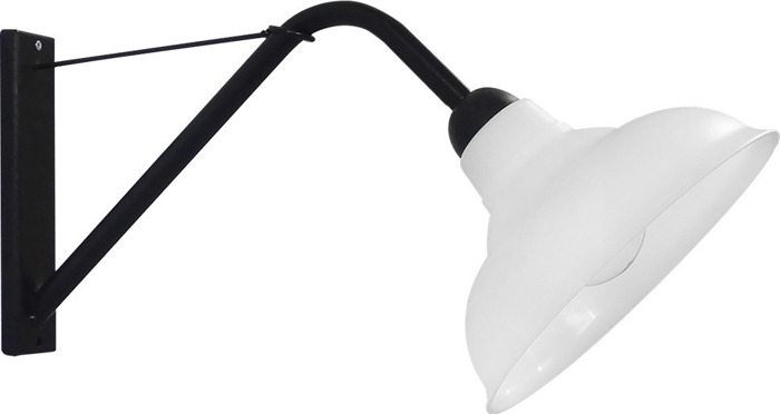 Heronia Aplika Toixou Plastiko/Metallo W45-PUBLIC/AP Mavro/Lefko E27 28,5X59X33cm 32-0087