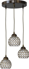 Heronia 3Foto Fotistiko Orofis Metallo/Krustallo CHRIS PENDEL Bronze E27 36X85cm 01-0263