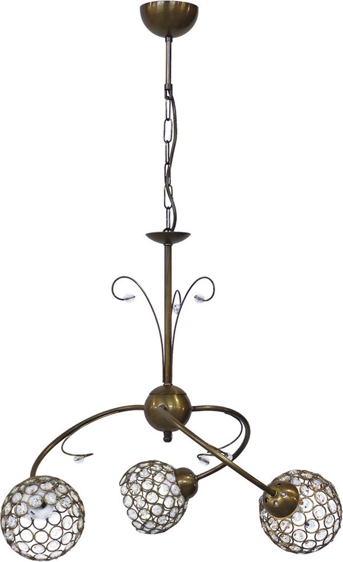 Heronia 3Foto Fotistiko Orofis Metallo/Krustallo CHRIS Bronze E27 60X90cm 01-0264
