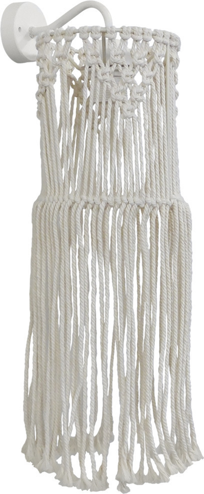 Heronia Xeiropoiiti Aplika Toixou Plastiko/Metallo/Sxoini MACRAME MAC-01/AP Ekrou E27 15X21X50cm 31-1086