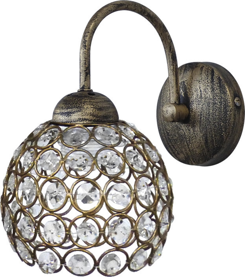 Heronia Απλίκα Τοίχου Μέταλλο/Κρύσταλλο CHRIS/AP Μπρονζέ Ε27 12Χ22cm 01-0266