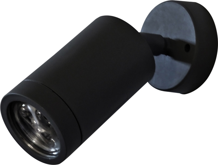 Heronia Spot Orofis Exoterikou Xorou Plastiko C-01 KEY Mavro GU10 LED 7X14cm 15-0053