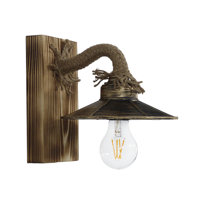 Heronia Aplika Toixou Plastiki/Xulini/Sxoini Bronze/Fusiki E27 23x18x20cm R-150AR-S 30-0059