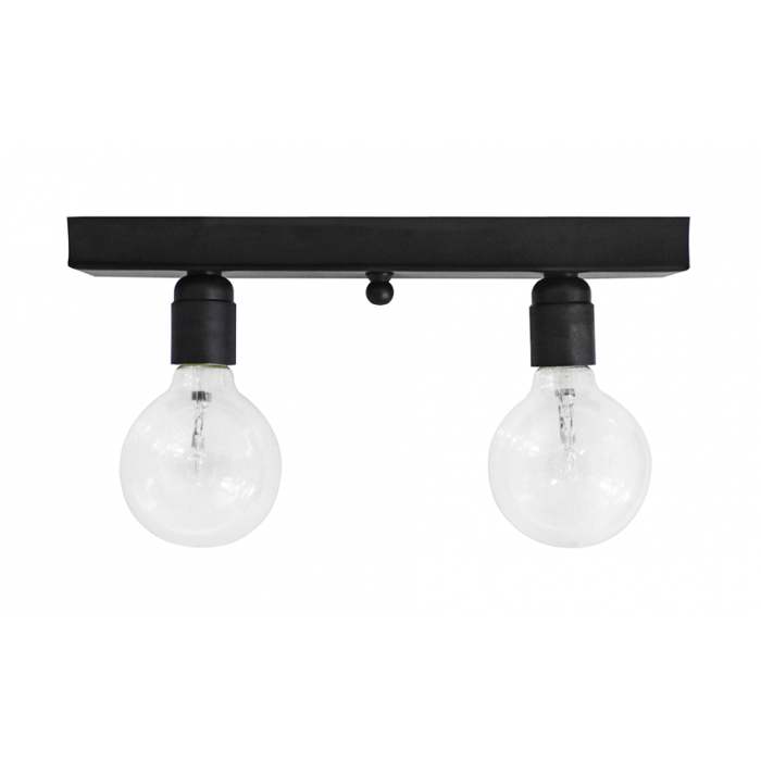 Heronia Fotistiko Orofis KA-01CE RAGA 2foto Metalliko Mavro 35x5x8.5cm E27 31-0755