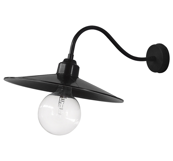 Heronia Aplika Toixou Metalliki/Plastiki Mavri E27 25X53EK AS-180AP 31-0978