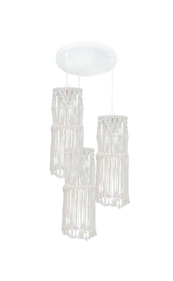 Heronia 3Foto Xeiropoiito Fotistiko Orofis Bambaki/Sxoini MACRAME MAC-01PENDEL Ekrou E27 32X110cm 31-1062